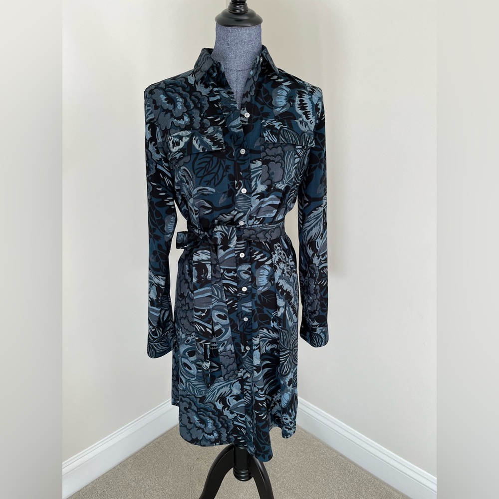 Loft Blue Floral Dress EUC